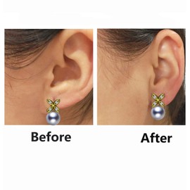 Wahaco Earring Lifter Adjustable Hypoallergenic Earrings Secure Back 18K Gold Plated Crown Type (2 Pairs), Copper