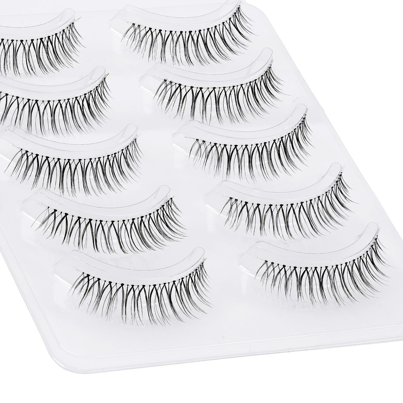 False Eyelashes EMEDA 100% Handmade Hand Tied Transparent Shaft Natural