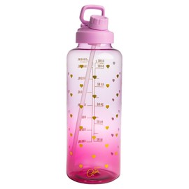 FACKELMANN Paris Hilton Motivational Drinking Bottle 1.8 Litres in Purple - Inspirational Sayings, Leak-Proof, Ideal for Sports and Everyday Life, Plastic, 115 x 10 x 32 mm