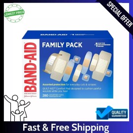 Band-Aid Brand Adhesive Bandages Family Variety Pack, Sheer & Clear Flexible !!!