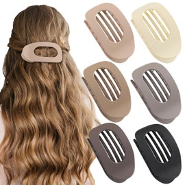 Cosmeria Set of 6 Hair Clips in French Design, Flat Hair Clips with Strong Hold for Thick Thin Hair, Medium Styling Hair Clips