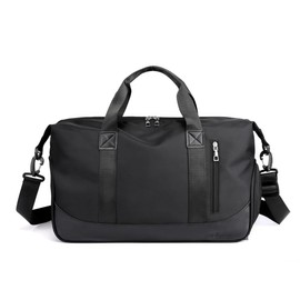 Maleta Deportiva de Deporte Gym, Bolsa de Viaje con Compartimento para Zapatos y Bosillo Impermeable, Bolso Gimnasio para Mujer, Maletas de Mano para Avión Carry On Fitness Natación Escuela, Negro