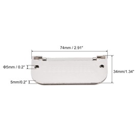 sourcing map Finger Flush Pull Handle 74x34x5mm Rectangle for Drawer Door Brushed Silver 4pcs