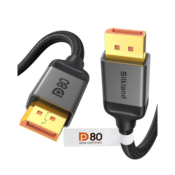 Silkland 80Gbps DisplayPort Cable 2.1 6.6FT [VESA Certified], [8K@240Hz, 4K@540Hz