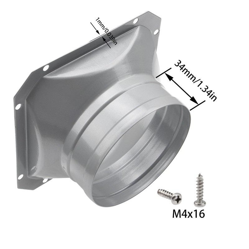 Rrina Dryer Vent Wall Plate 4Inch Metal Air Duct Connector