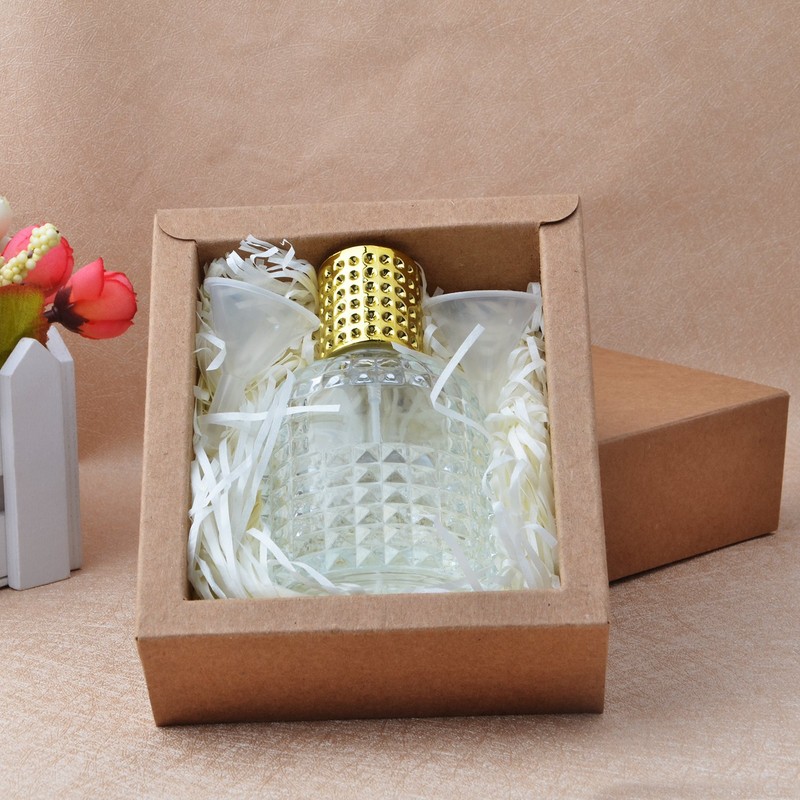 Enslz 50ml Refillable Clear Glass Luxury Spray Perfume Bottle Empty