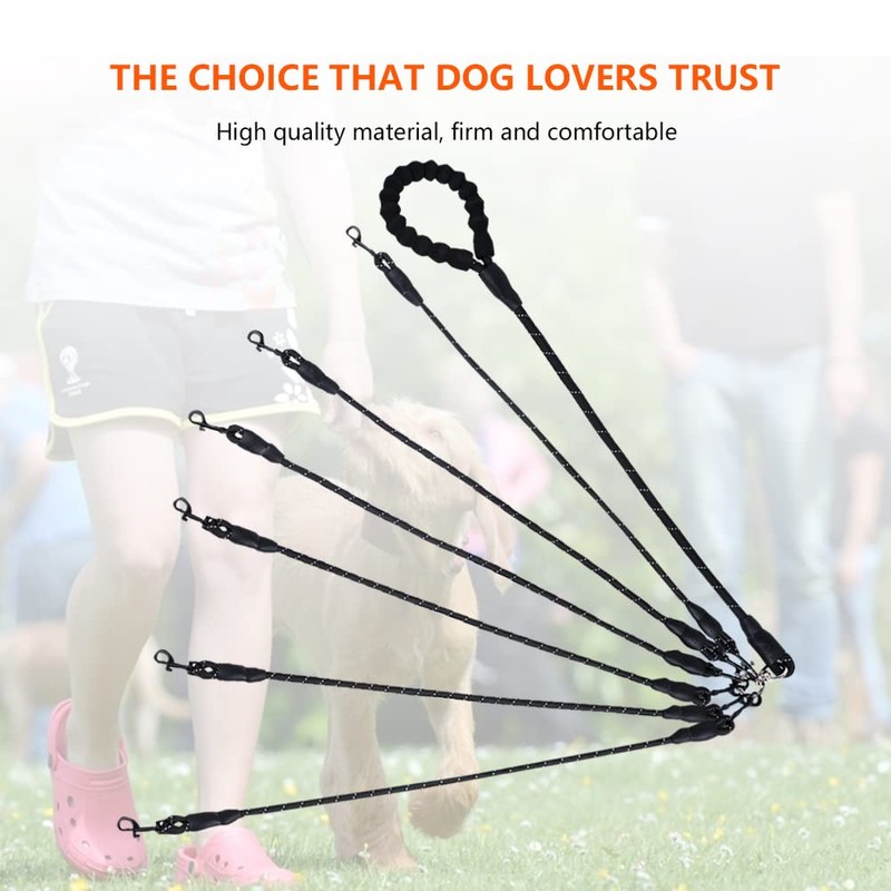 Six Dog Leash,Comfortable Six Dog with Reflective,360 Swivel No Tangle
