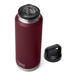 YETI Rambler 46 oz Bottle, Leakproof, Vacuum Insulated, Stainless Steel with Chug Cap,Wild Vine Red