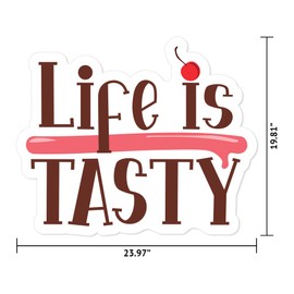 MIGHTY SKINS MightySkins Life is Tasty 24" Peel and Stick Art Removable Cute Stylish Funny Cartoon Dorm Room Decor Vinyl Wall Decals Sticker, Longest Side