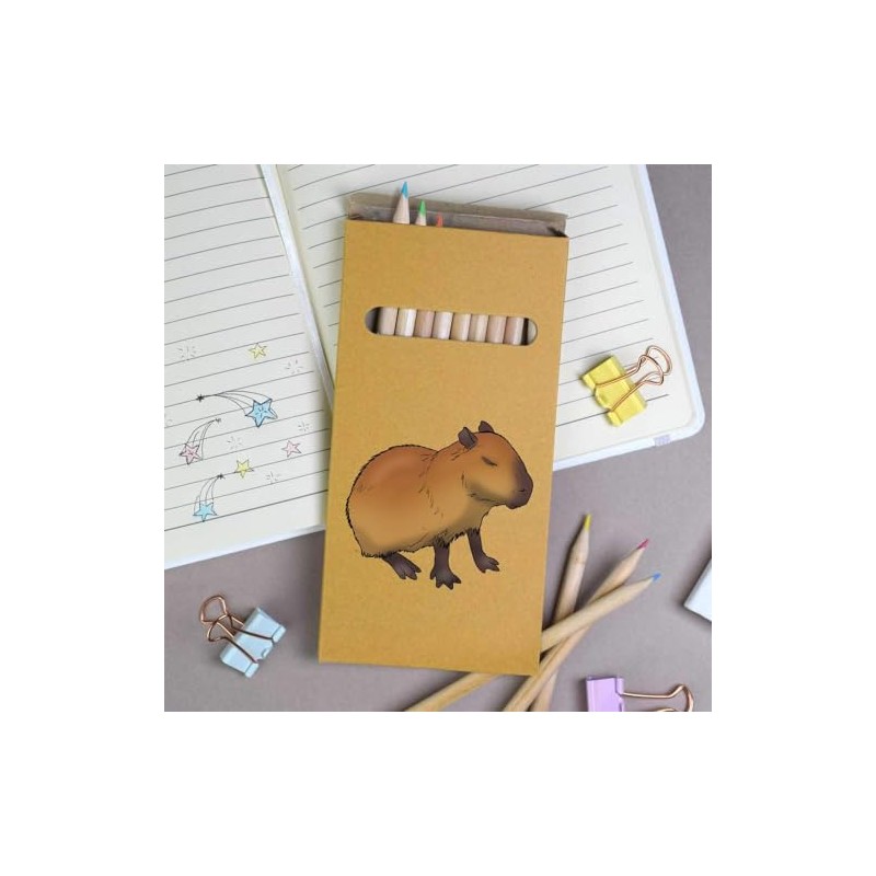 12 x 'Sleepy Capybara' Long 178mm Coloured Pencils/Pencil Set (PE00063653)