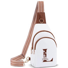 Letter Women Crossbody Bag Sling Shoulder Purse Fanny Pack Side Cross Body Travel Small Leather Belt Backpack Executives Boss Empoyee Co Work Coworker Colleague Assistant Secretary Appreciation Gift