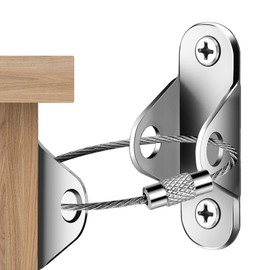 Meiyea 1 Pcs Furniture Straps,Anti Baby Furniture Wall Anchors,Anti Tilt Wall Anchor Fixed Cabinets,Used for Baby and Pet Protection-Silvery