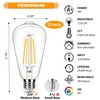 winsaLED 12 Pack 100 Watt Equivalent LED Edison Bulbs, 9W