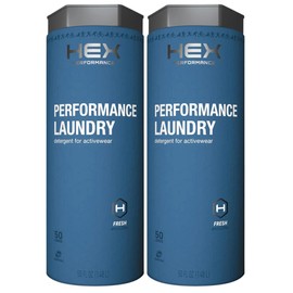 HEX Performance Laundry Detergent, Fresh & Clean, 100 Loads (Pack of 2) - Designed for Activewear, Eco-Friendly, Concentrated Formula
