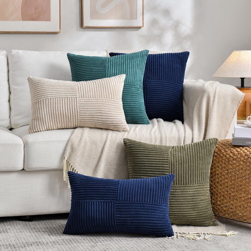 Fancy Homi 2 Packs Rust Boho Decorative Throw Pillow Covers