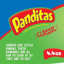 Ricolino Panditas Little Panda Gummy Bears Classic Candy Pack, Flavored Variety, 6 Individual Bags, 4.4 Ounces Each, Net Weight of 26.4 Ounces