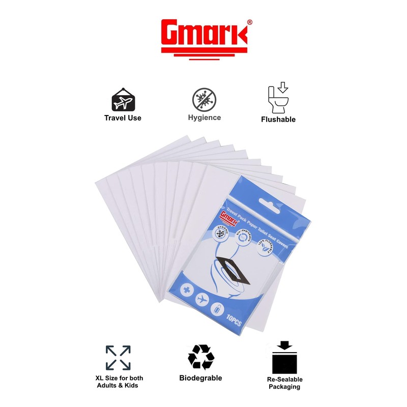 Gmark Portable Paper Toilet Seat Covers Travel Packs (100 PCS)