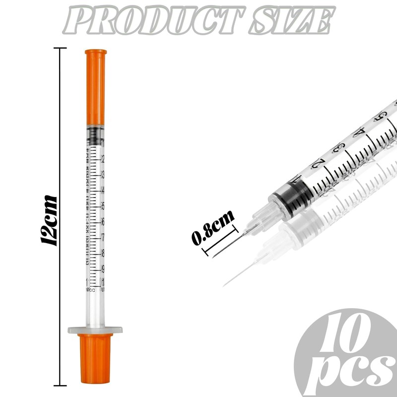 10 Pack 1ml Dispensing Measuring Tools, Plastic Syringes,Individually Sealed Lab