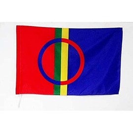AZ FLAG Sami People Flag 2' x 3' for a Pole - Lapps Flags 60 x 90 cm - Banner 2x3 ft with Hole