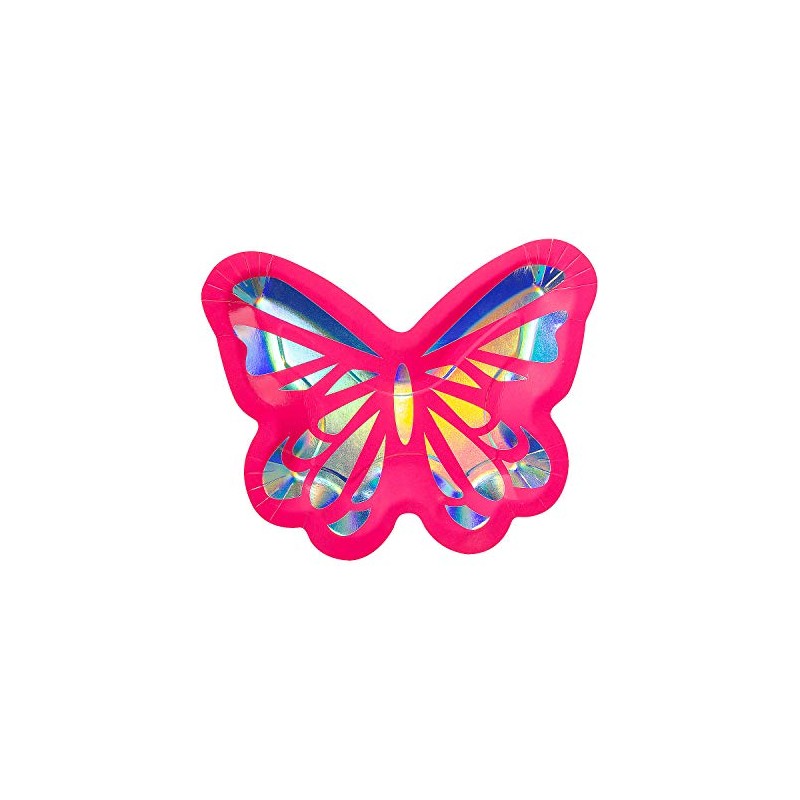 Butterfly-Shaped Paper Dinner Plates - Party Supplies - 8 Pieces
