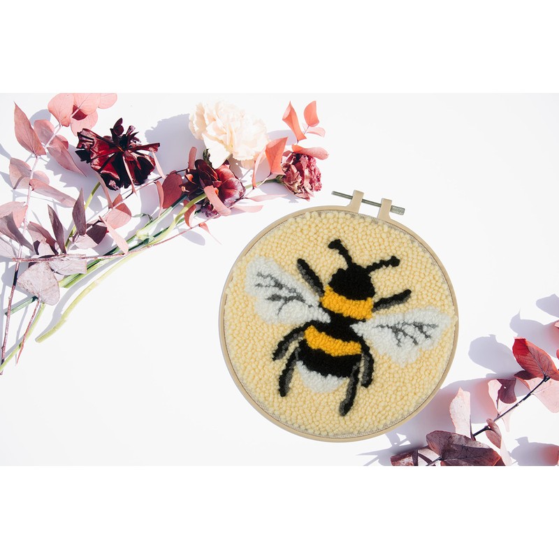 Trimits Punch Needle Hoop Kit, 20.3cm (8in), Bee