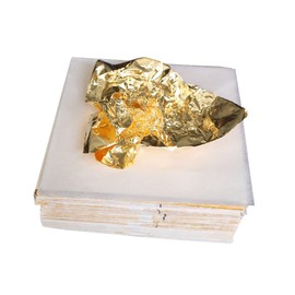 STOBOK 100pcs Imitation Gold Foil Paper for Arts and Crafts Lightweight Decorative for Painting Makeup Gilding and Home Decor