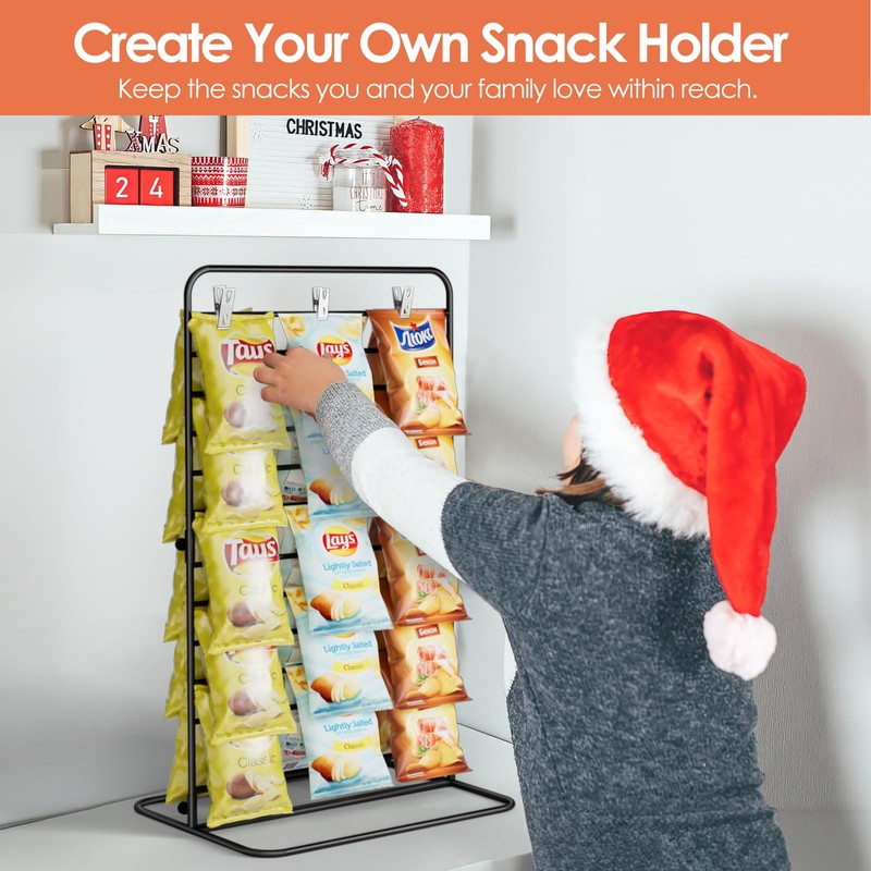 Nuovoware Chip Rack Display Stand, 11-Row Chip Bag Holder with