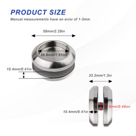 KLEHOPE Sliding Door Handle, Inlet Handle, 58 mm Round Recess Handle with Screw, Handle Shell, Round Handle Shells for Sliding Doors, Handle Shell, Room Doors and Drawers