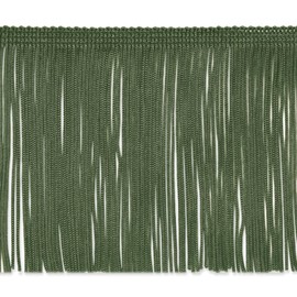 Trims By The Yard 4" Chainette Fringe Trim, Polyester-Made Decorative Fringe Trim, For Costumes, Uniforms, Home Decor, and Party Decorations, Washable Fringes, 5-Yard Cut, Forest Green