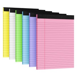 6pcs Legal Pads 8.5 x 11, Notepads 8.5 x 11 Inch, Color Note Pads Clear Print Writing Pads of Paper, Memo Pads , Perforate Legal Notepads Paper , Wide Ruled Lined with Sturdy Back,30 Sheets/Pack