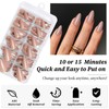 LunarCharm Pack of 240 Brown Almond Press On Nails Medium