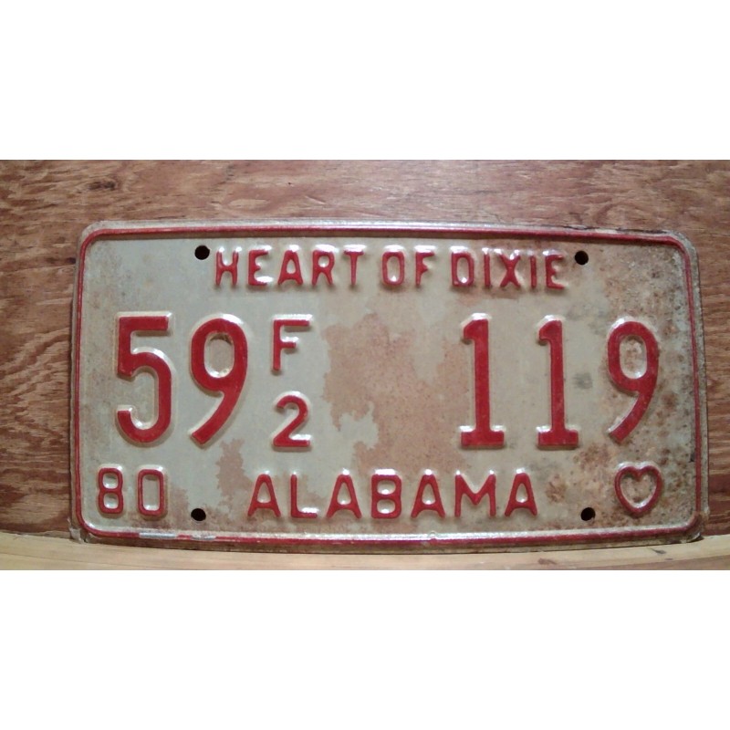 Vintage 1980 ALABAMA License Plate Antique Car Tag
