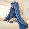 White Bed Canopy with Glowing Stars Princess Canopy Bed Curtains