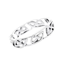 Windalf LAUNI Friendship Celtic Silver Ring 5 mm Celtic Women's Knot Band Ring Celtic Midi Ring 925 Sterling Silver, Fabric