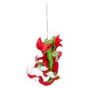 Fairy Tale Dragon on Candy Cane 10cm - Red Green