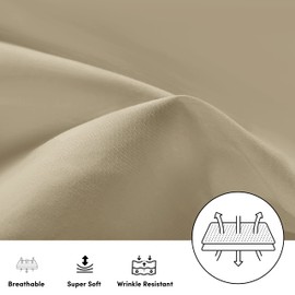 Aspire Homeware Pillow Cases 2 Pack – 100% Brushed Microfiber Beige Pillowcases Super Soft Envelope Closure Pillow Cover (50x75cm)