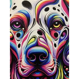 #007 dalmatian psychedelic dog art. 10”x10Gallery Wrapped Canvas. Ready to hang.