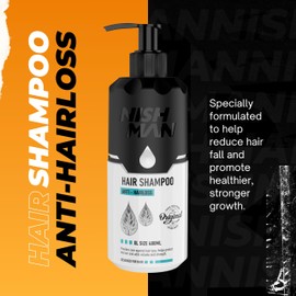 NISHMAN Hair Shampoo - Anti-Hair Loss Formula 480 ml - Strengthening & Nourishing Scalp Care - Thickening Shampoo for Men & Women - Reduces Hair Loss, Promotes Hair Growth & Restores Fuller, Ge