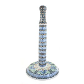 Blue Rose Polish Pottery Lily of the Valley Paper Towel Holder