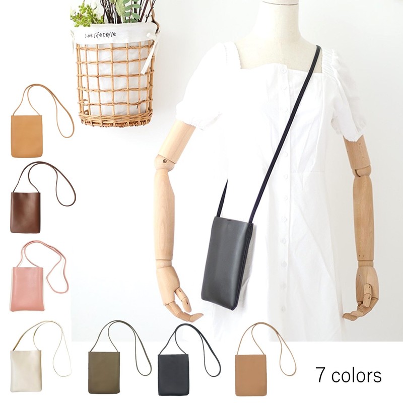 Kaiyusha Women's Diagonal Shoulder Mini Bag, Pouch, Lightweight, Long Strap,