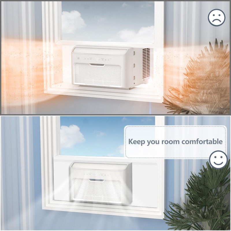 Flamorrow Window Air Conditioner Side Foam Panels, Indoor Window Air