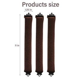 Rizador de pelo sin calor para mujeres, rizadores de pelo de satén suave sin calor para dormir, varillas para secar durante la noche, rizos para dormir para todo tipo de cabello (3 piezas, marrón)