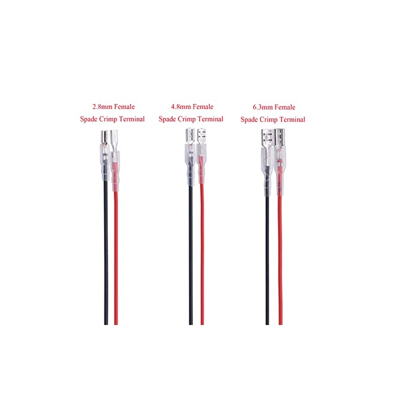 60Pcs 2.8mm 4.8mm and 6.3mm Female Spade Crimp Terminal with