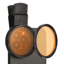 PATIKIL 52mm Smartphone Camera Lens, Clip-on Full Color Filter Circular Polarized Lens for Most Smartphones and DSLR Cameras, Orange