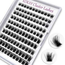 Cluster Lashes 120Pcs 10-16mm Individual Lashes D Curl Professional Lash Extension Kit, DIY False Eyelashes Fluffy Reusable Soft (10-16mm, 120 Clusters)
