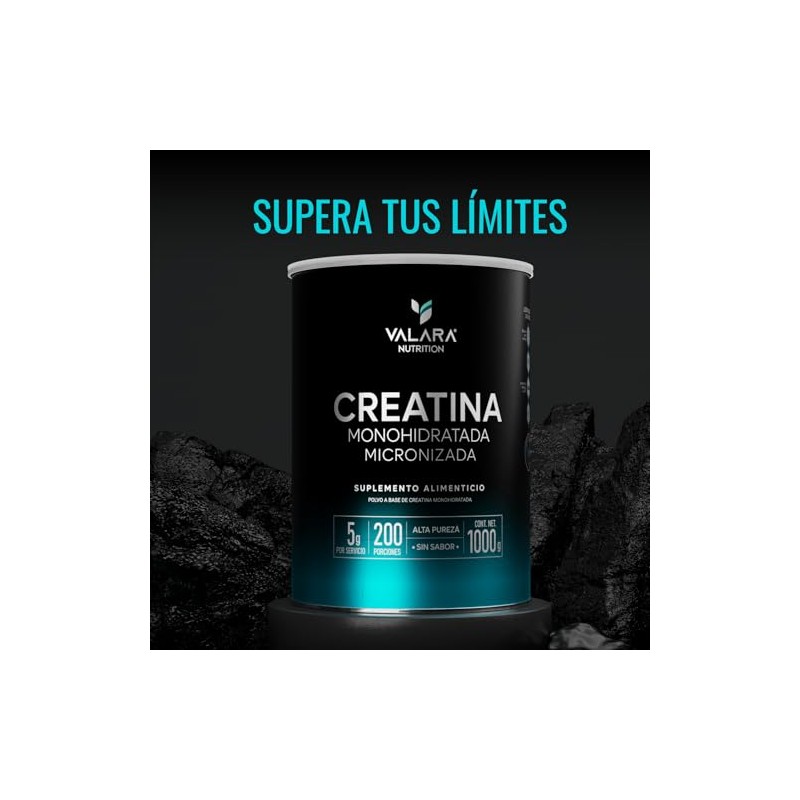 VALARA Creatina Monohidratada Máxima Pureza Sin Sabor Sin Azúcar (1kg)