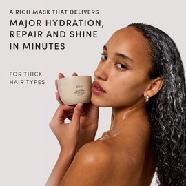 OUAI Thick Hair Mask - Deep Conditioning Hair Mask (8 Fl Oz) | With Almond Oil, Olive Oil & Hydrolyzed Keratin, Restores Damaged Strands, Phthalate & 