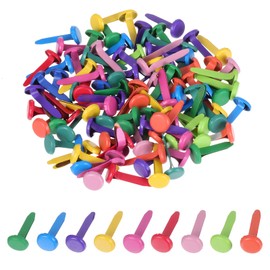Bewudy 100 Pcs Multicolor Split Pins, Split Pins Round Scrapbooking Brads Mini Brad Fasteners Split-Pin for Paper Craft DIY Stamping Scrapbooking (0.3 x 0.6 Inch)