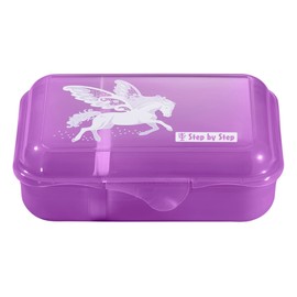 Step by Step Dreamy Pegasus Shadow Purple Lunch Box with Divider and Click Closure, Dishwasher Safe, BPA-Free, for School and Nursery, 0.9 L