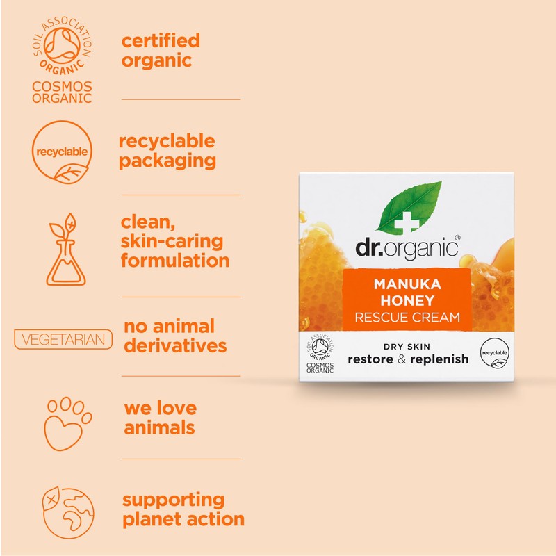 Dr. Organic Manuka Honey Rescue Cream | Nourishing and Soothing